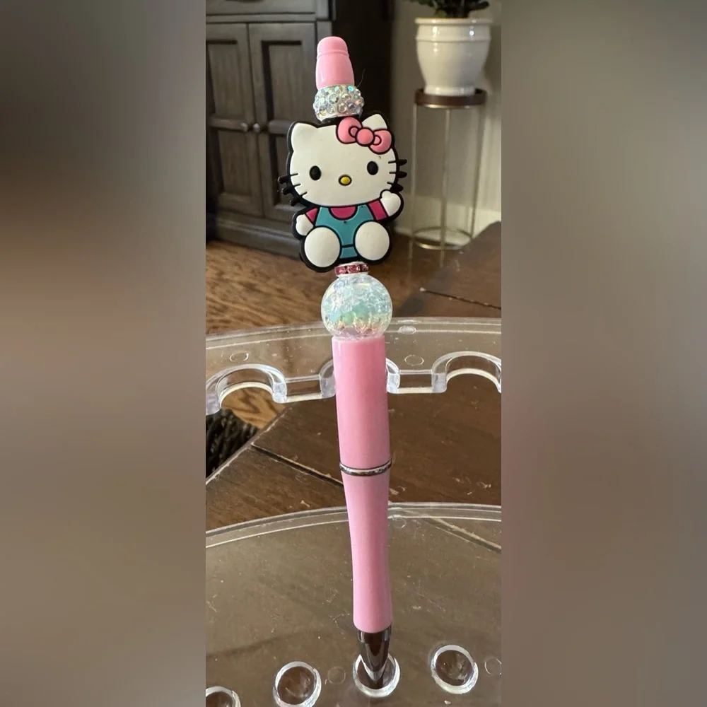 Hello Kitty Sanrio Handcrafted Beaded & Rhinestone Stationary Writing Pen Gift